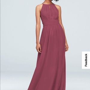 High-Neck Chiffon Bridesmaid Dress with Keyhole - David’s Bridal